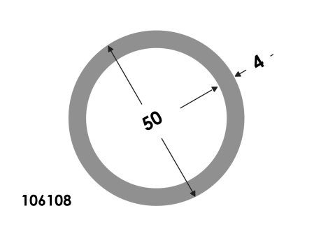 Ronde buis 50x42 brute