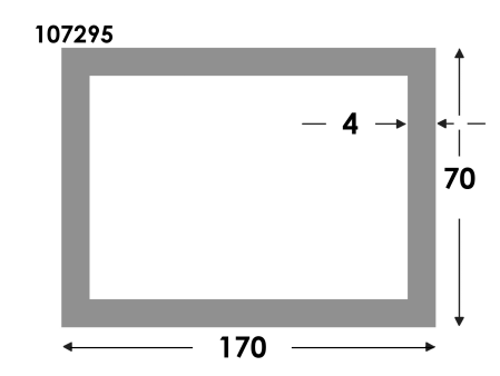 Rechthoekige koker 170x70x4.0 brute³ (excl. bij Comhan)
