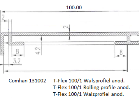 T-Flex 100/1 Walsprofiel T4 VB6-A10-VOM1